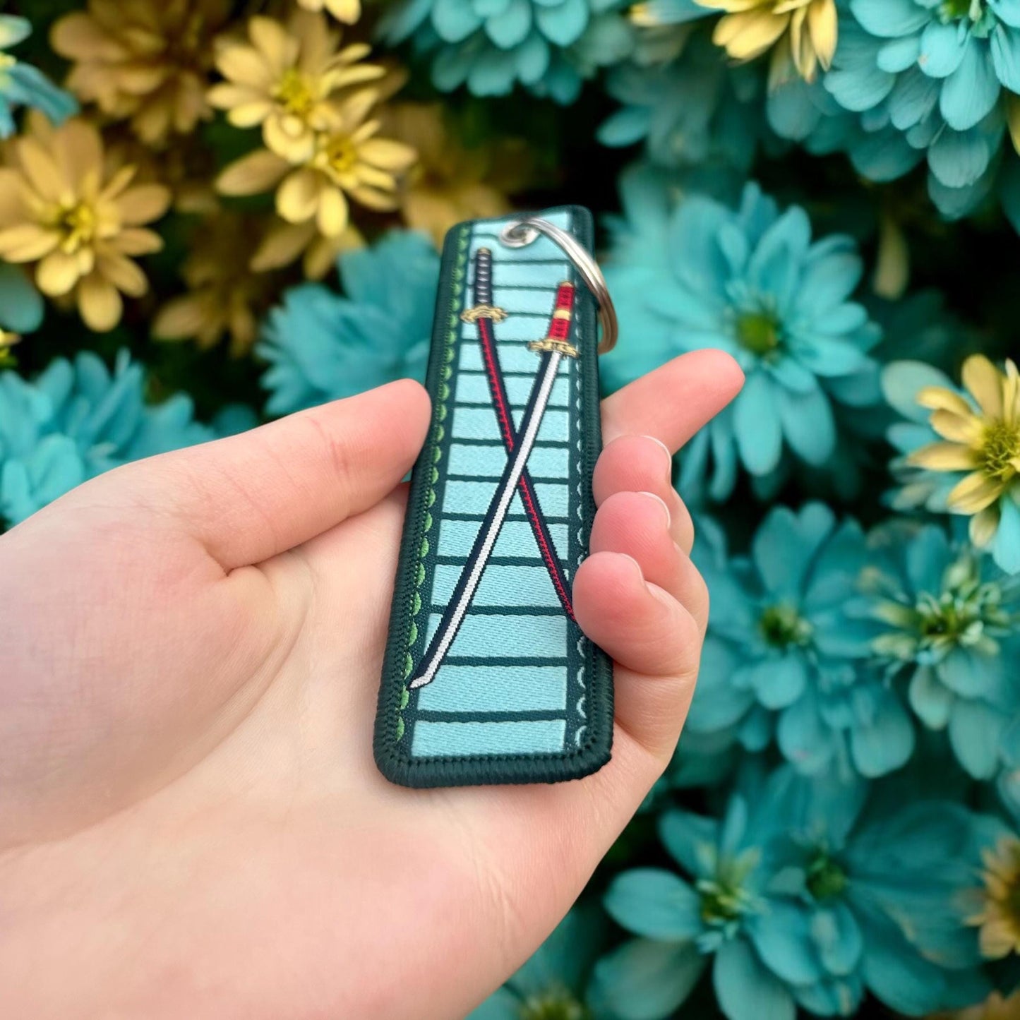 The Blade Hunter Embroidered Keychain