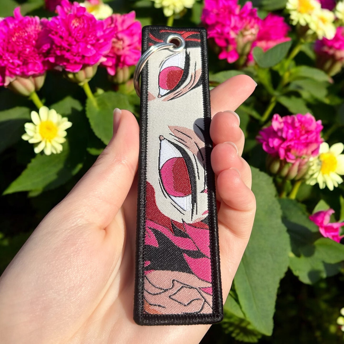 Divine Flame Embroidered Keychain