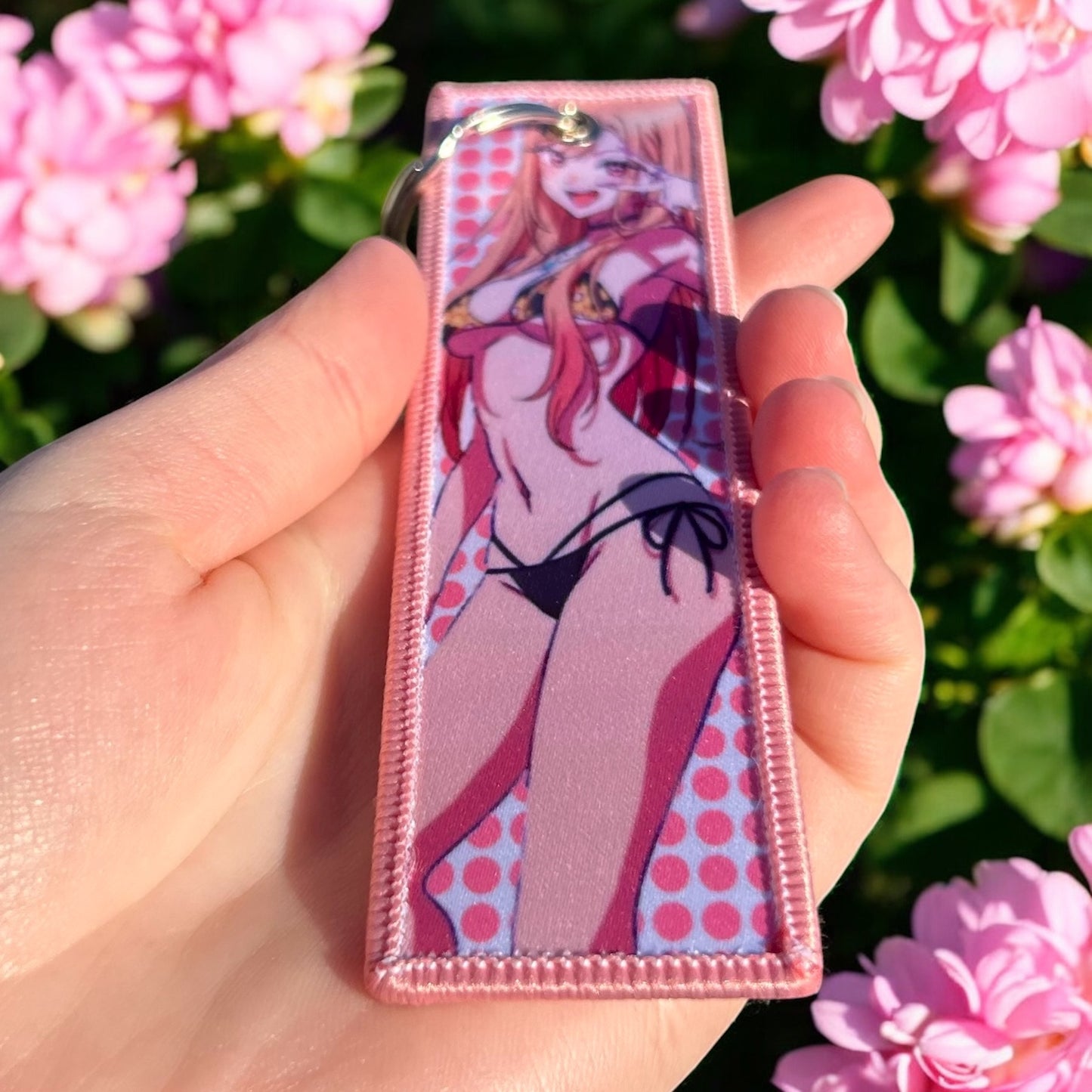 Playful Model Girl Keychain