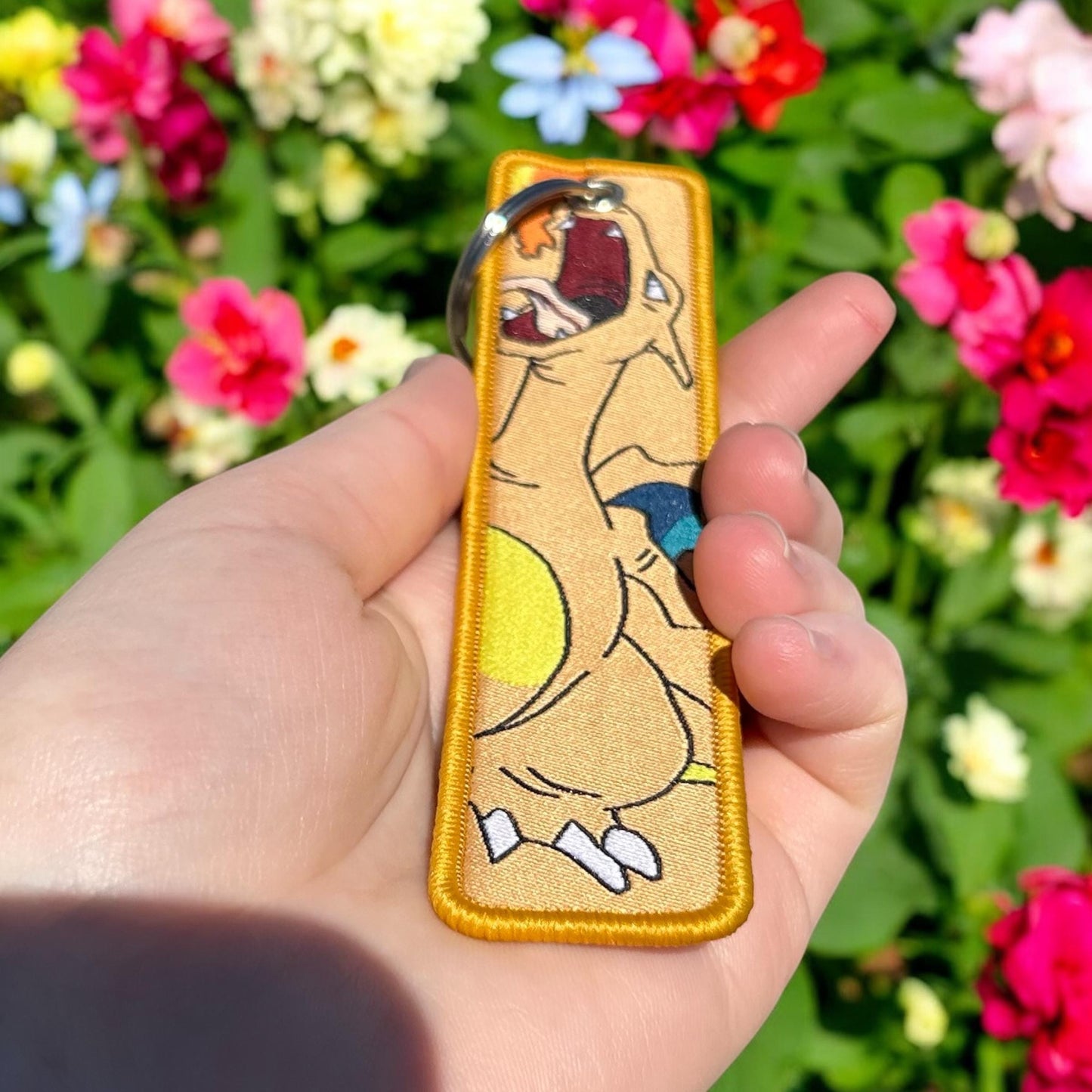 Legendary Fire Beast Embroidered Keychain