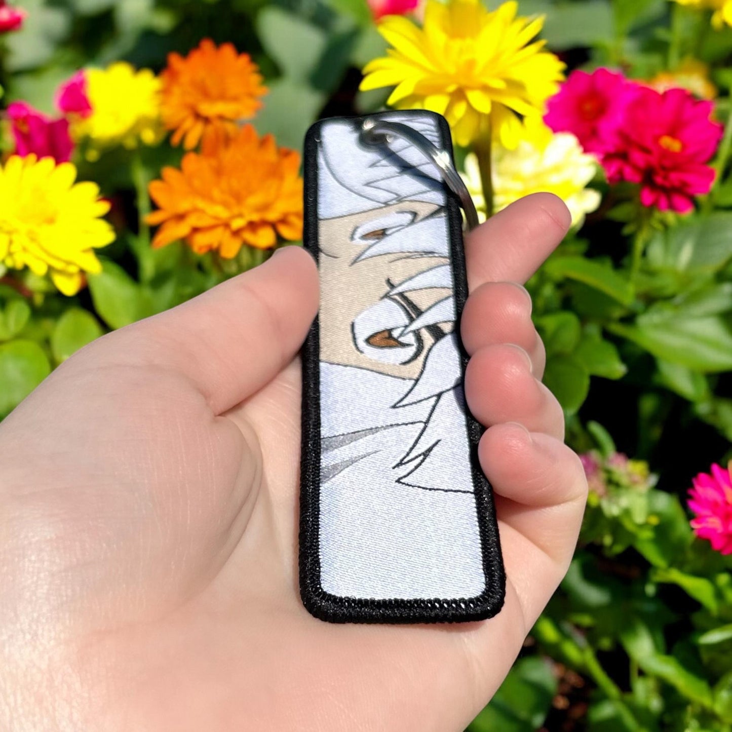 Half-Demon Warrior Embroidered Keychain