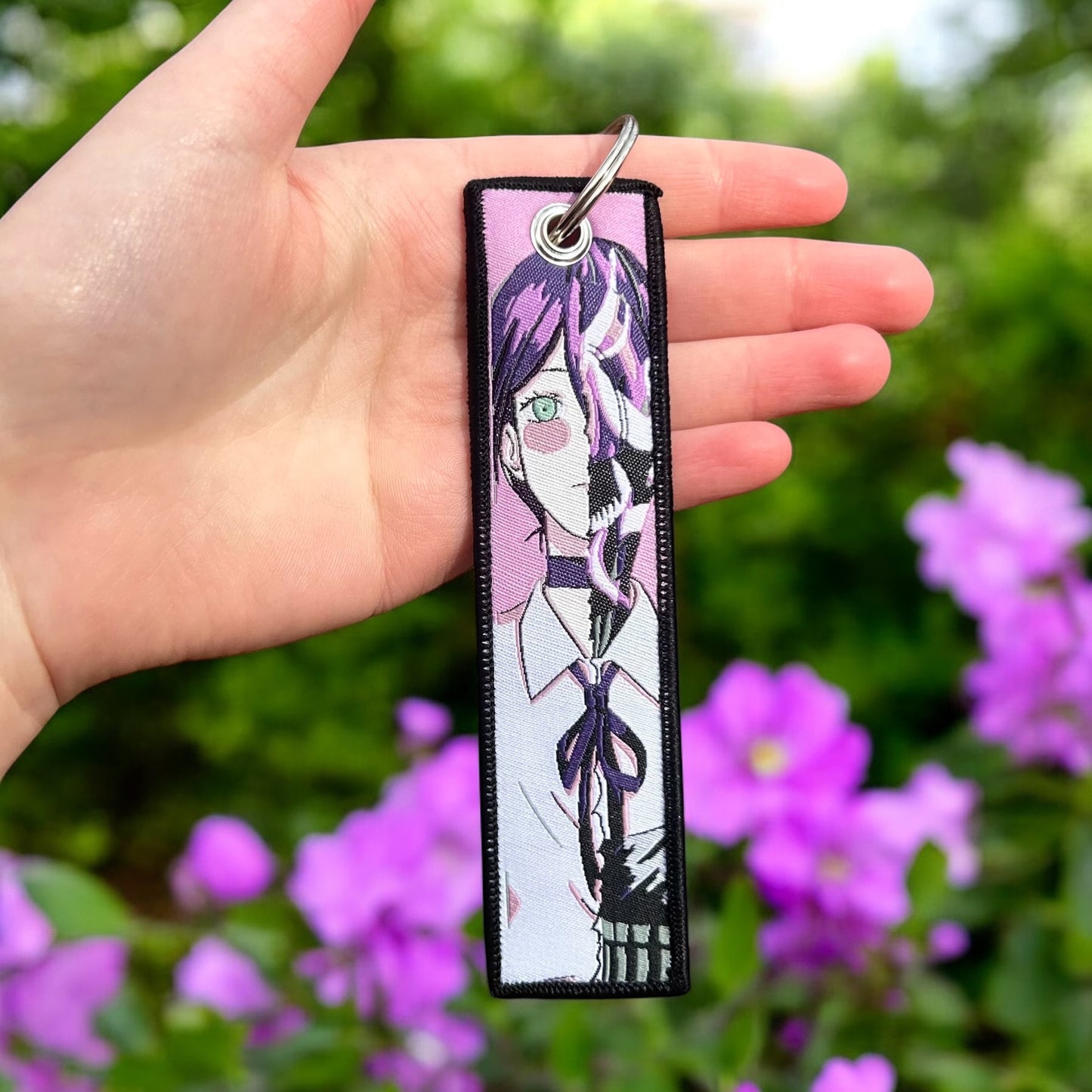 Electric Heart Embroidered Keychain