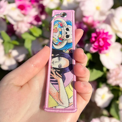 Rose Serpent Embroidered Keychain