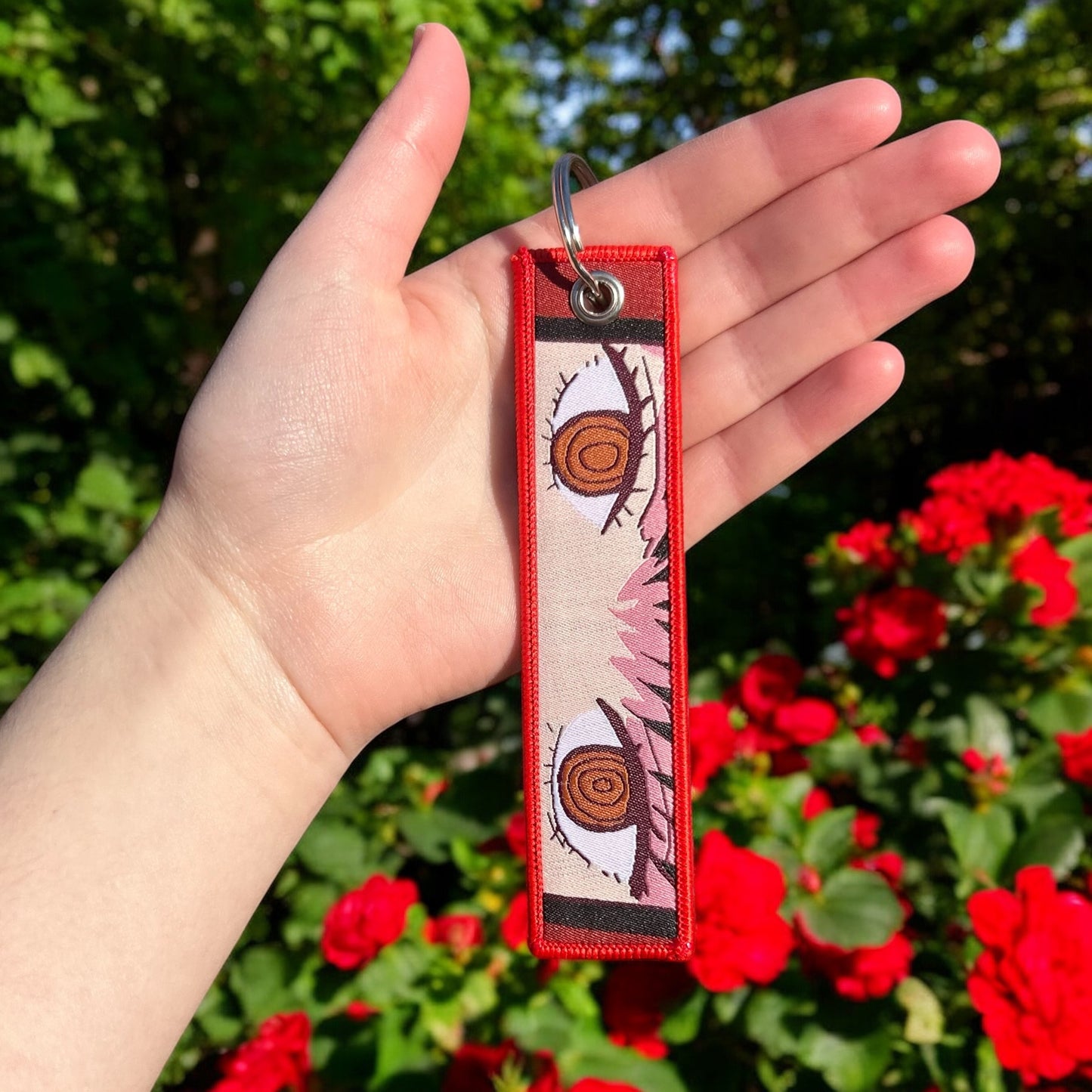 Crimson Control Embroidered Keychain