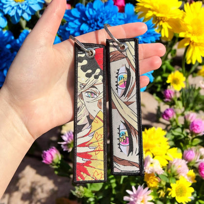 Crimson Frost Embroidered Keychain