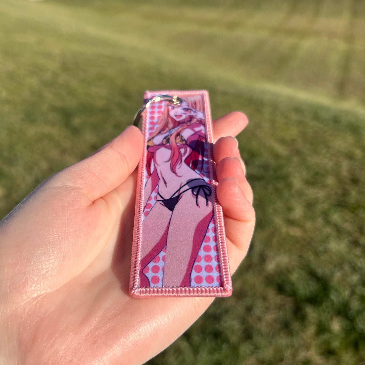 Playful Model Girl Keychain