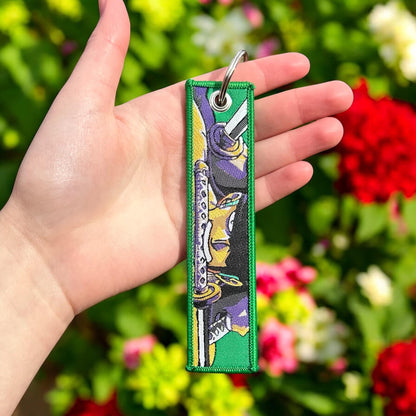 Three Blades Warrior Embroidered Keychain