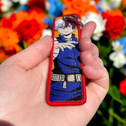 Fire and Ice Hero Embroidered Keychain