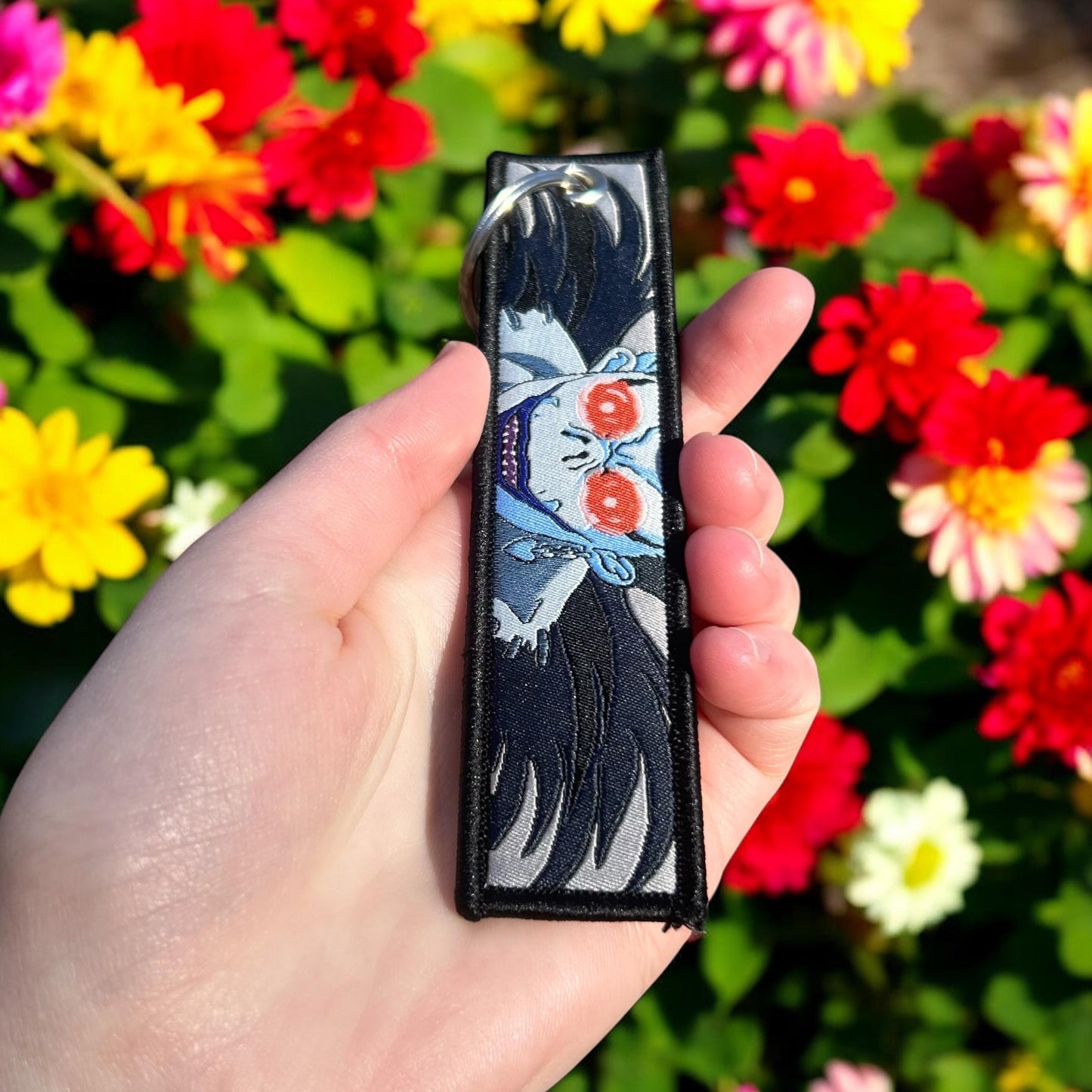 Grinning Shinigami Embroidered Keychain