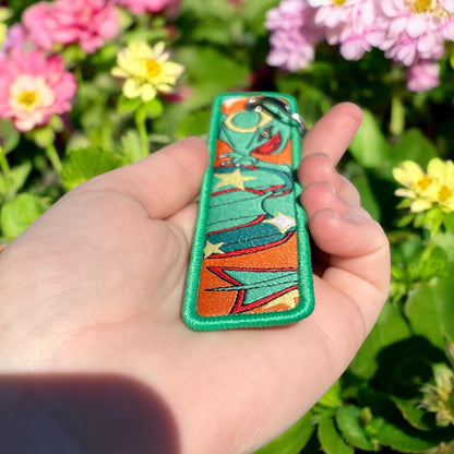 Sky Serpent Embroidered Keychain