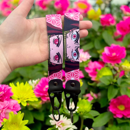 Pink Flame Keychain Strap