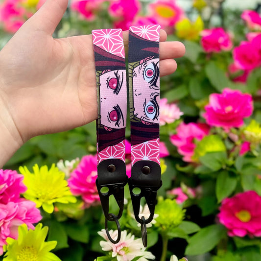 Pink Flame Keychain Strap