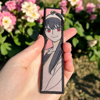 Elegant Assassin Embroidered Keychain