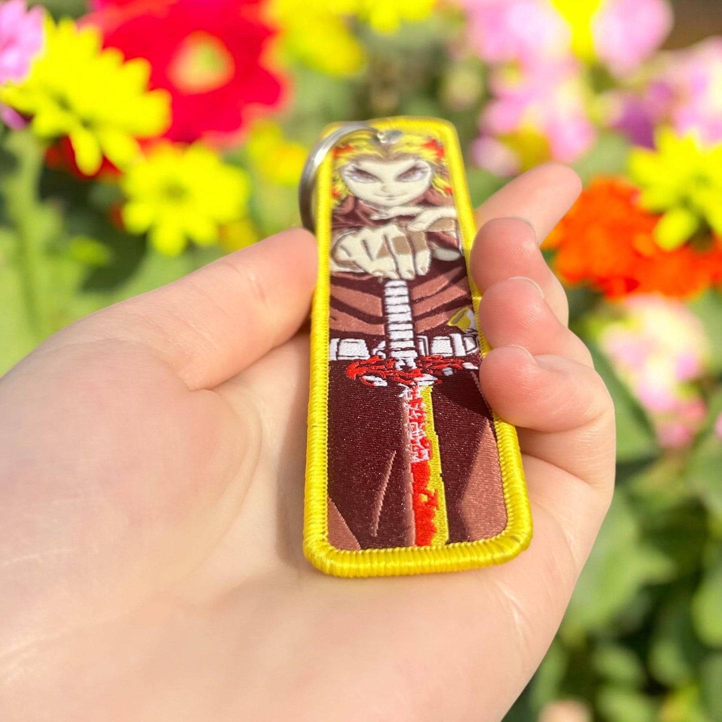 Fiery Swordsman Embroidered keychain