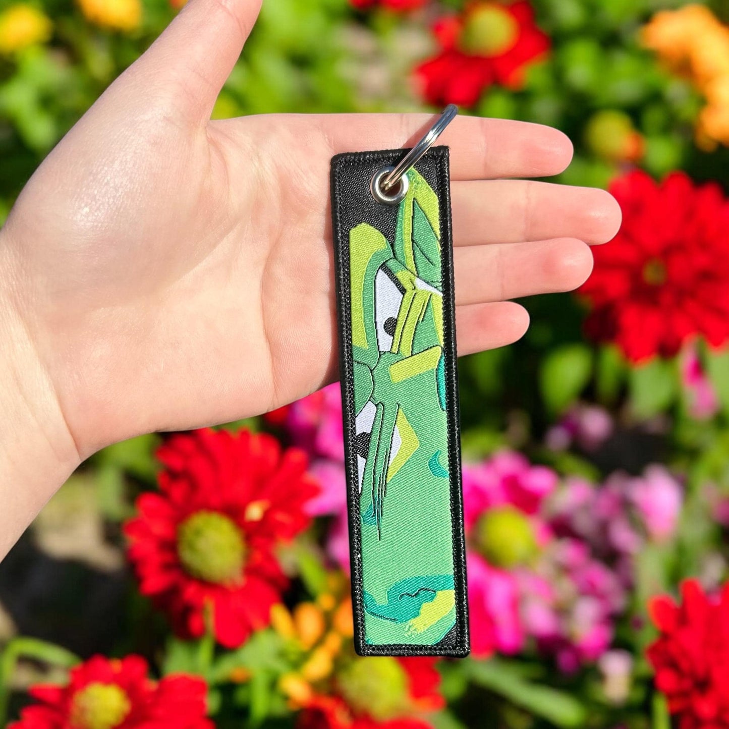 Wise Green Fighter Embroidered Keychain