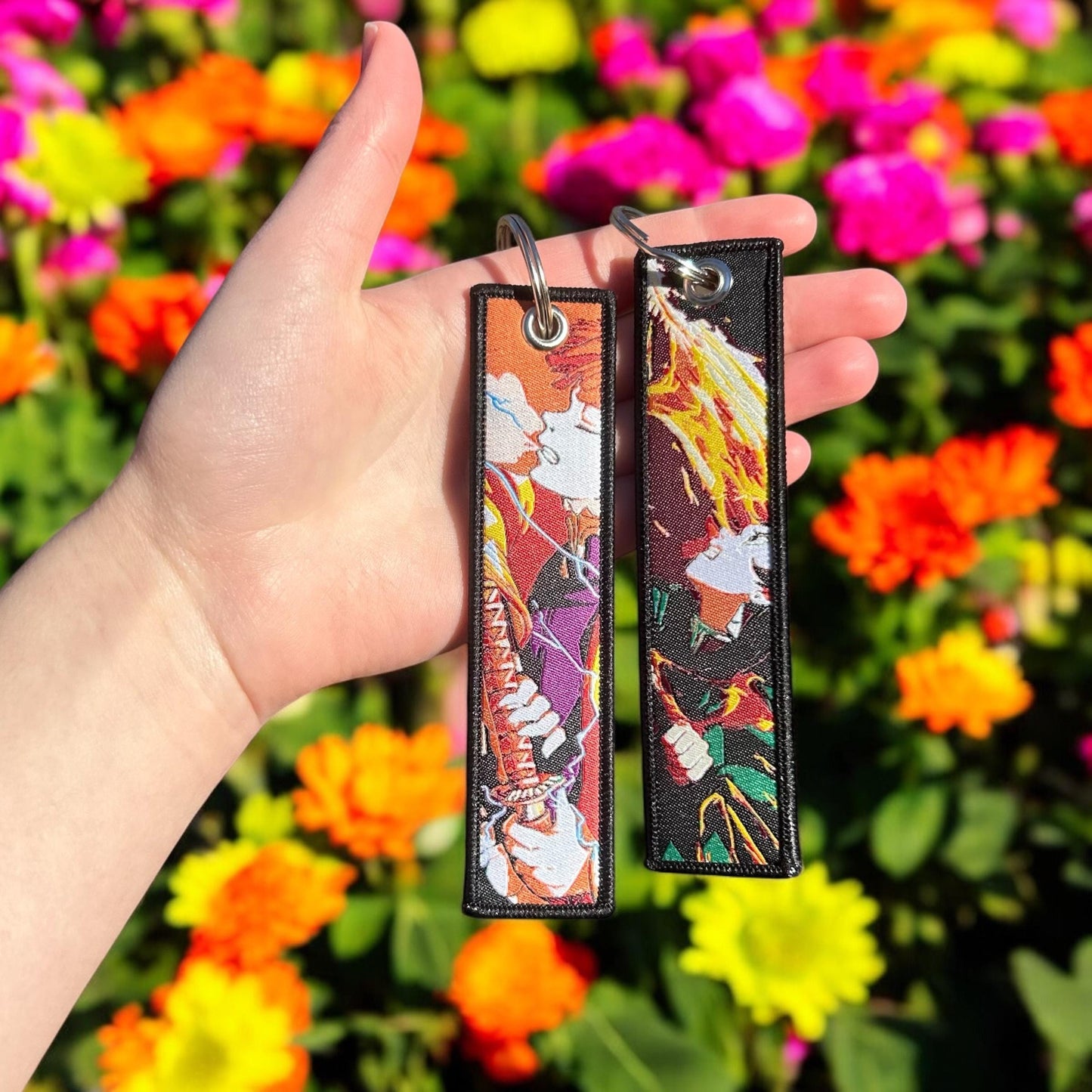 Fire & Thunder Duo Embroidered Keychain