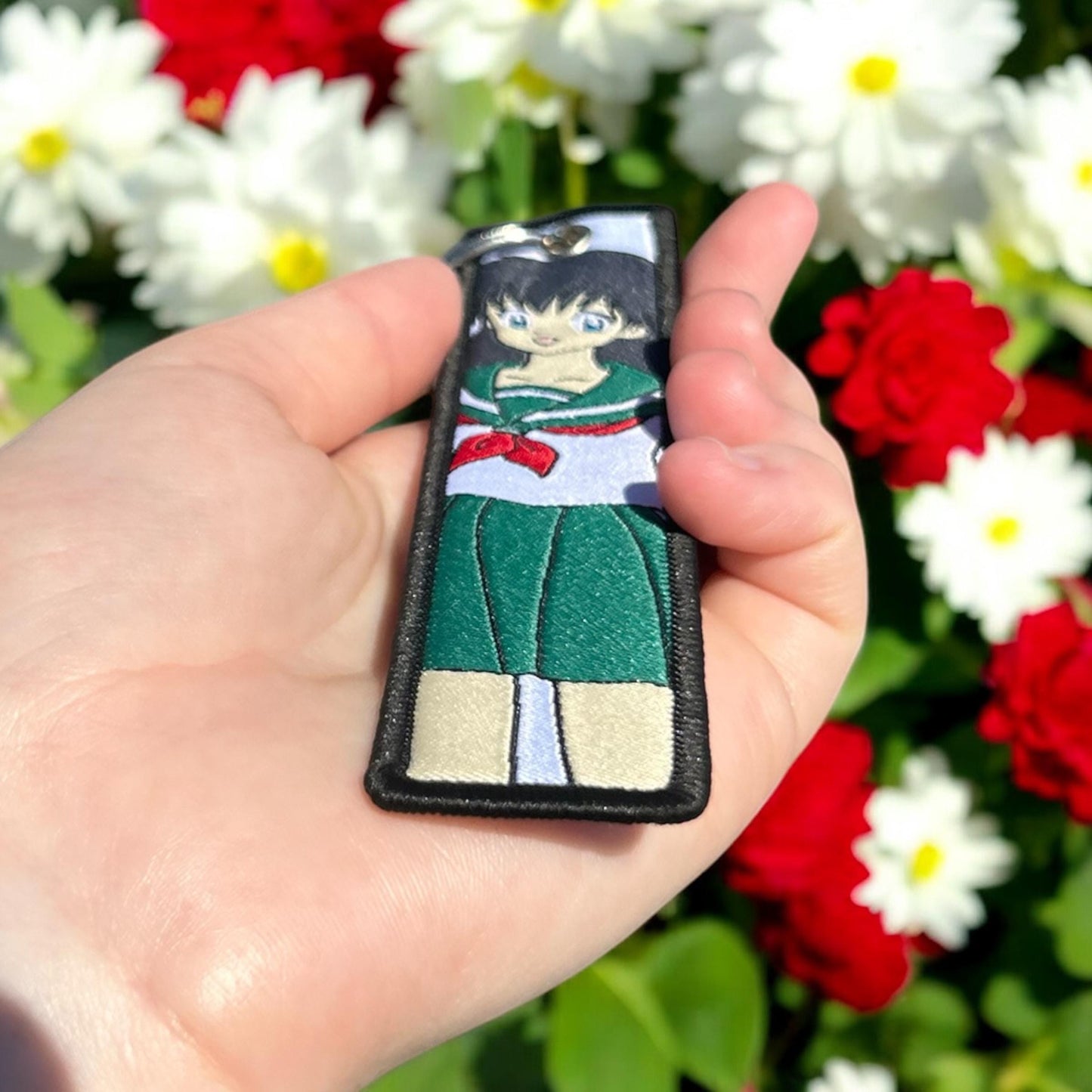 Time-Traveling Schoolgirl Embroidered Keychain