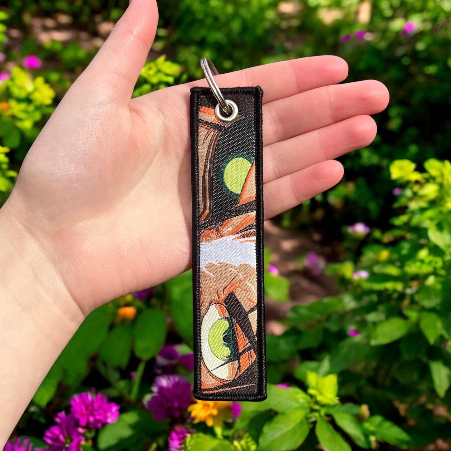 Dual Form Warrior Embroidered Keychain