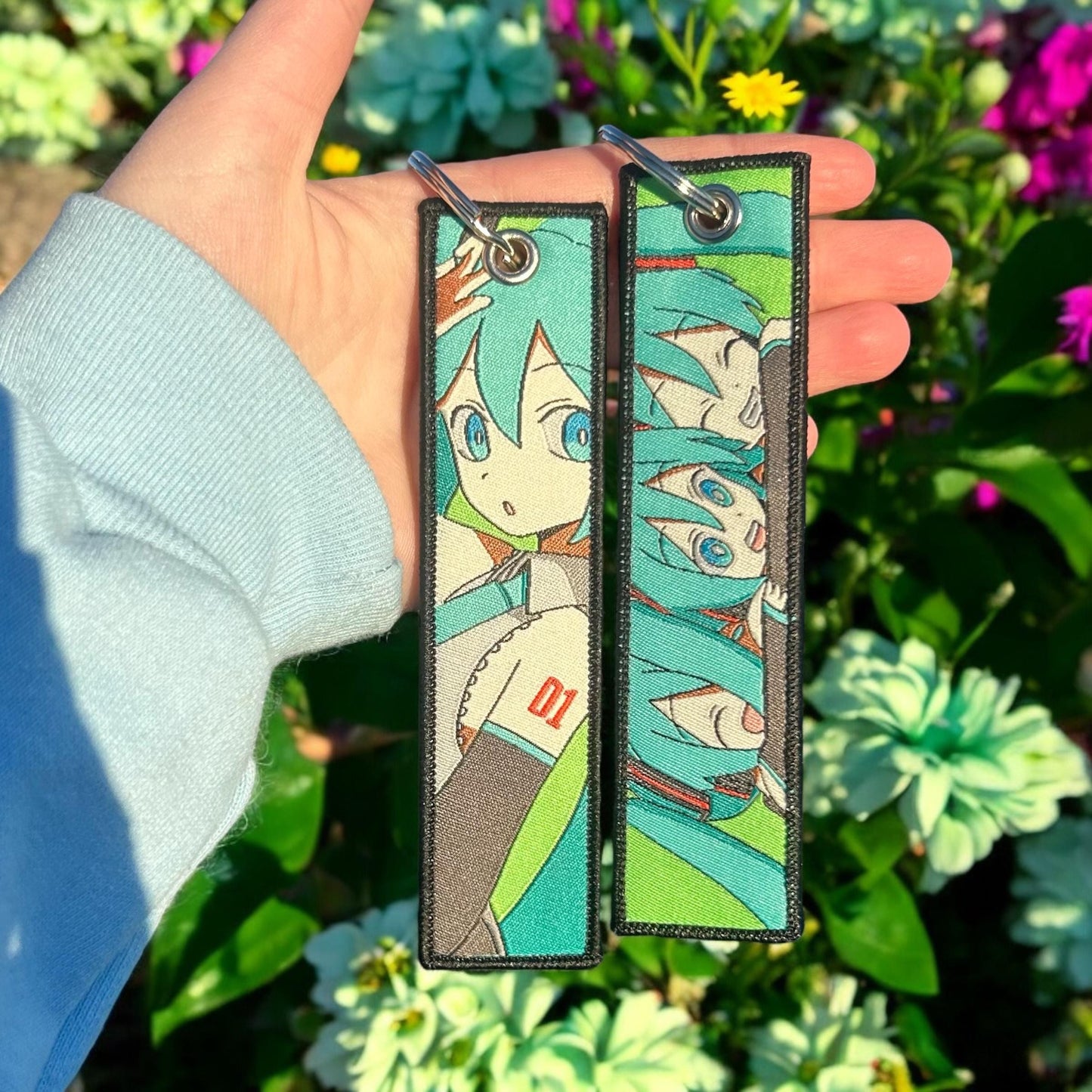 Digital Star Embroidered Keychain