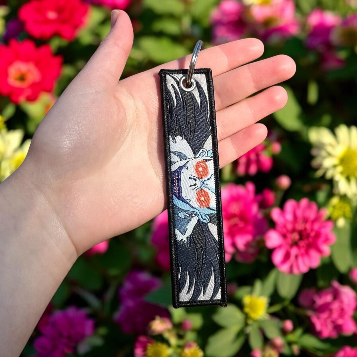 Grinning Shinigami Embroidered Keychain