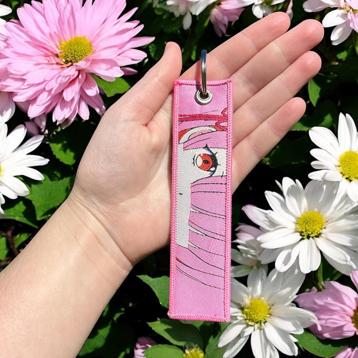 Twin Sister Maids Embroidered Keychain