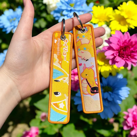 Friendly Dragon Embroidered Keychain