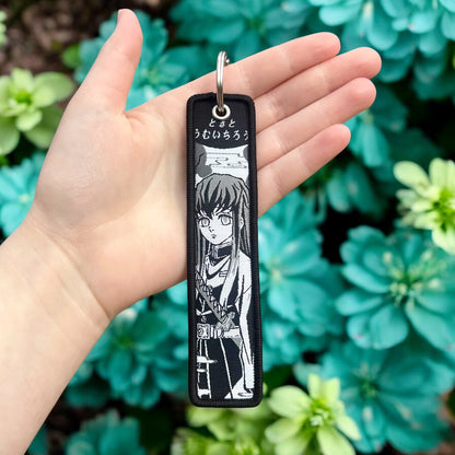 Pale Mist Embroidered Keychain