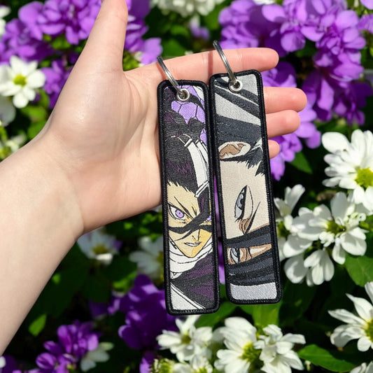 Cherry Blossom Warrior Embroidered Keychain