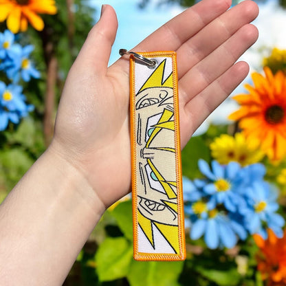 Golden Power Hero Embroidered Keychain