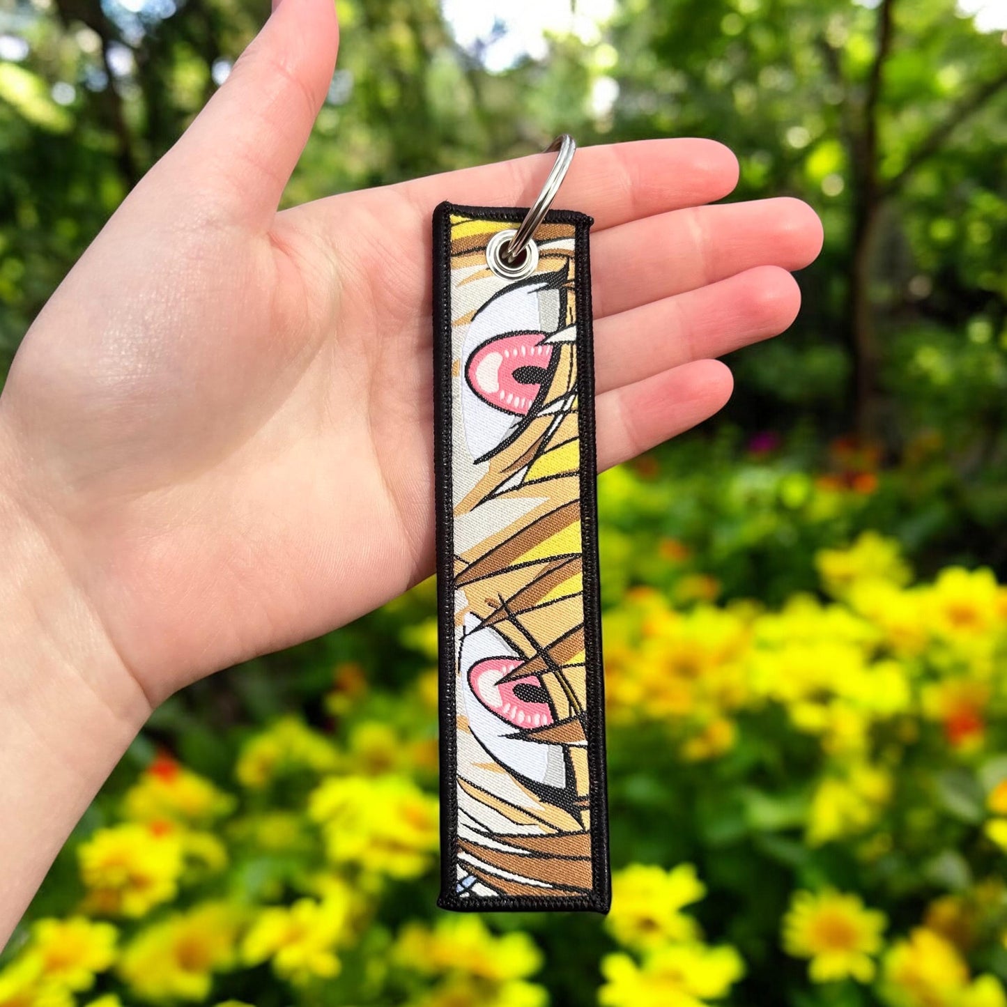Scarlet-Eyed Warrior Embroidered Keychain