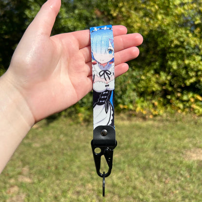 Blue Haired Maid Keychain Strap