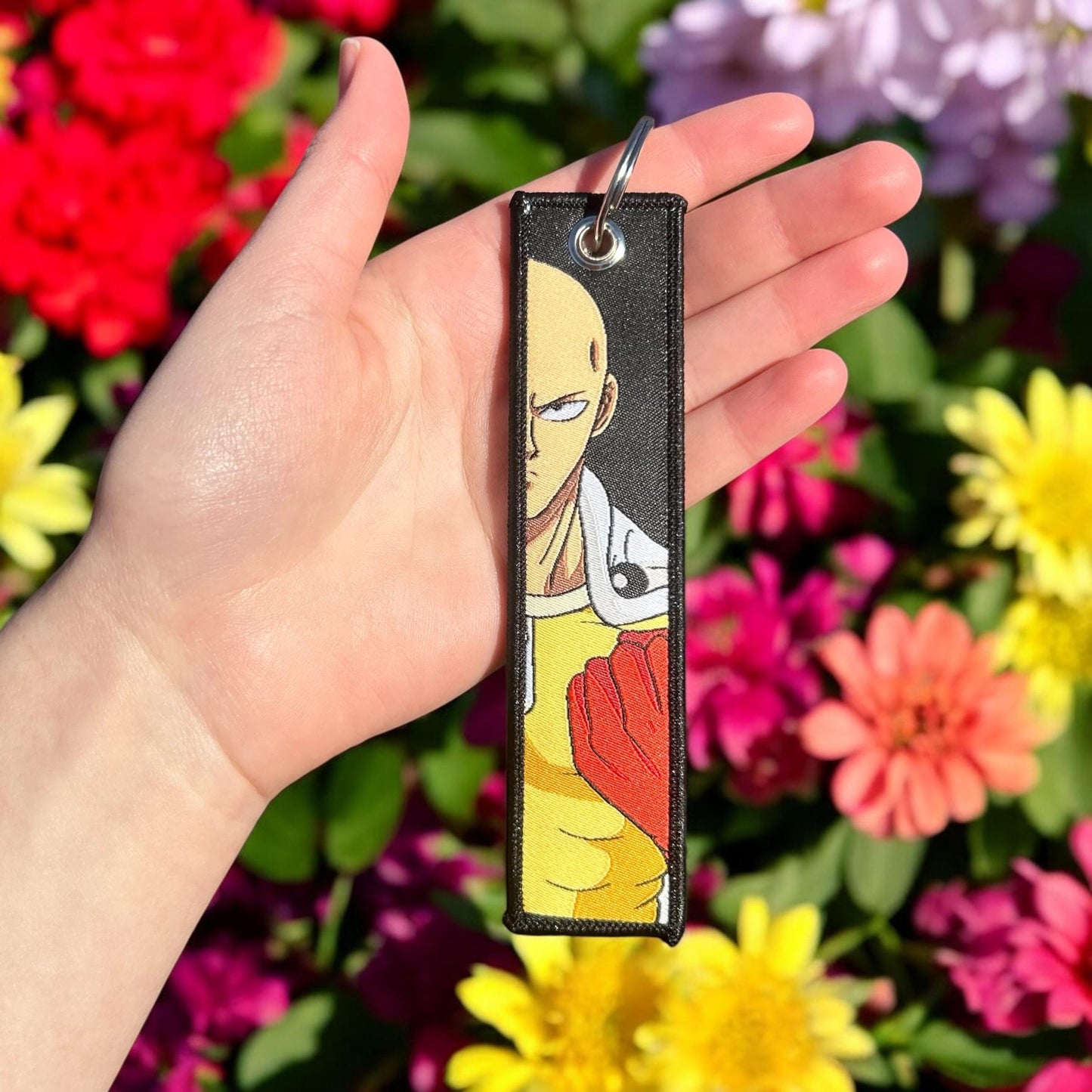 Bald Hero Embroidered Keychain