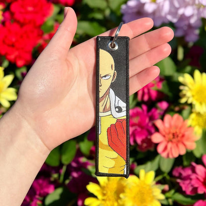 Bald Hero Embroidered Keychain