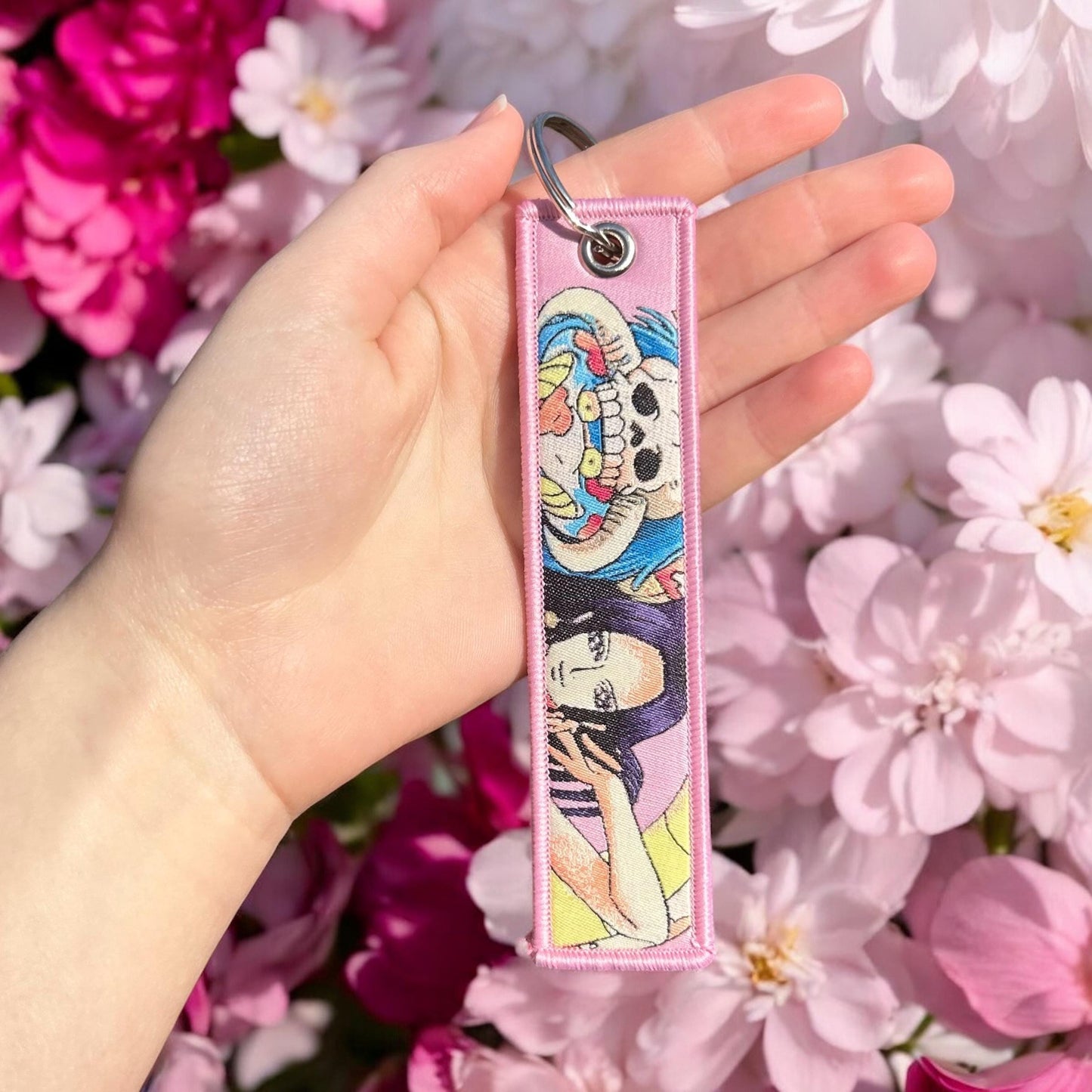 Rose Serpent Embroidered Keychain