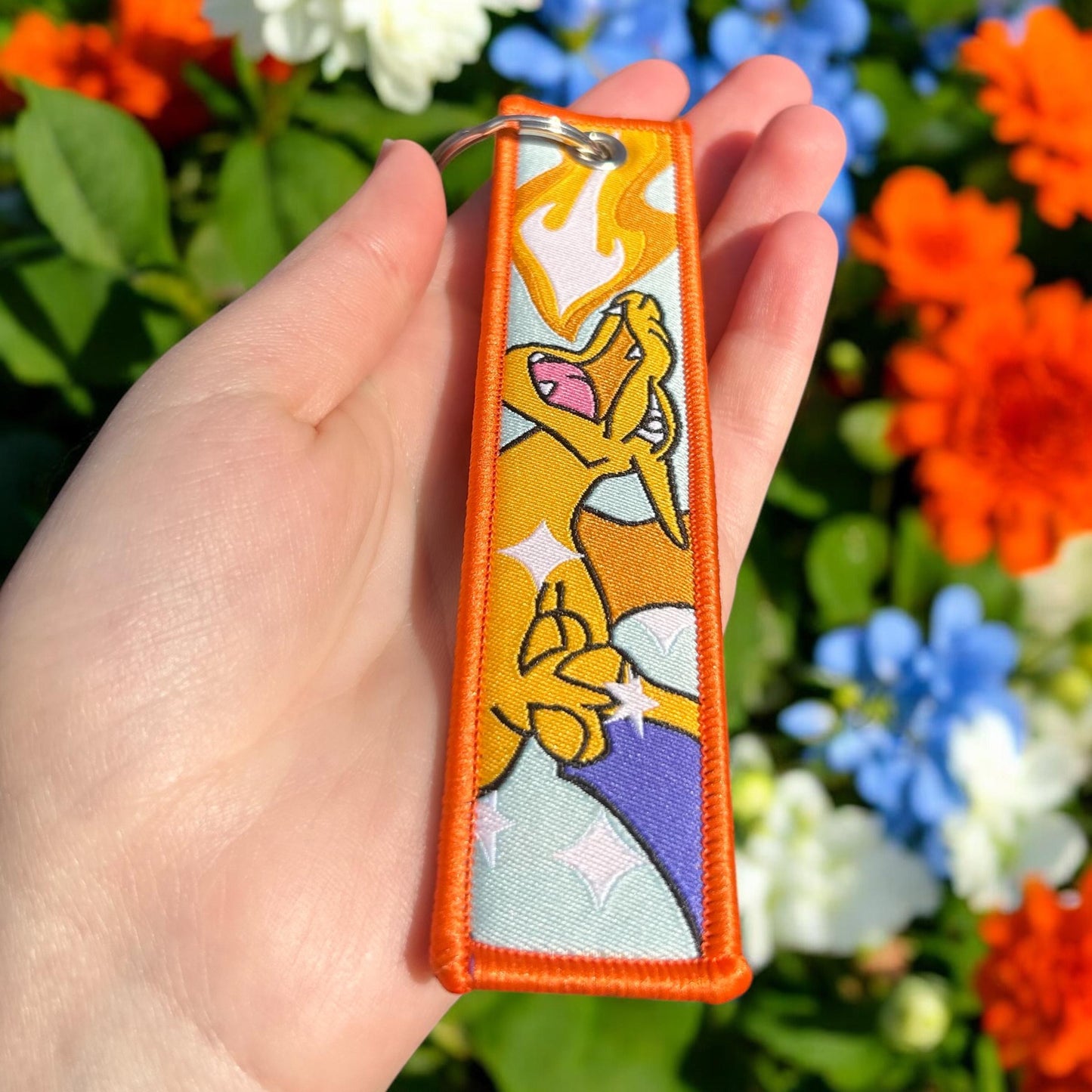 Flying Fire Beast Embroidered Keychain