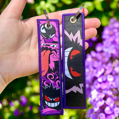 Ghostly Grin Embroidered Keychain