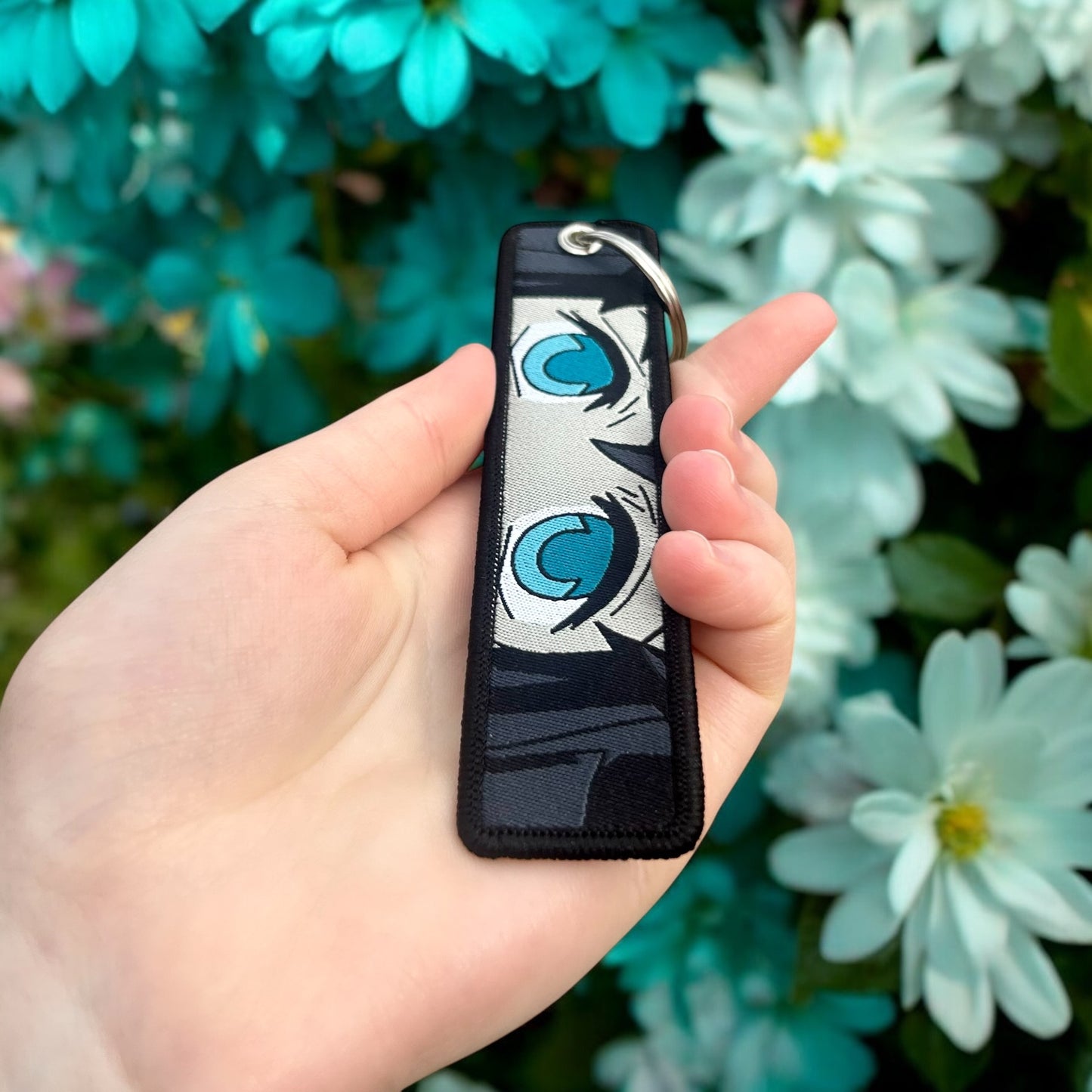 Pale Mist Embroidered Keychain