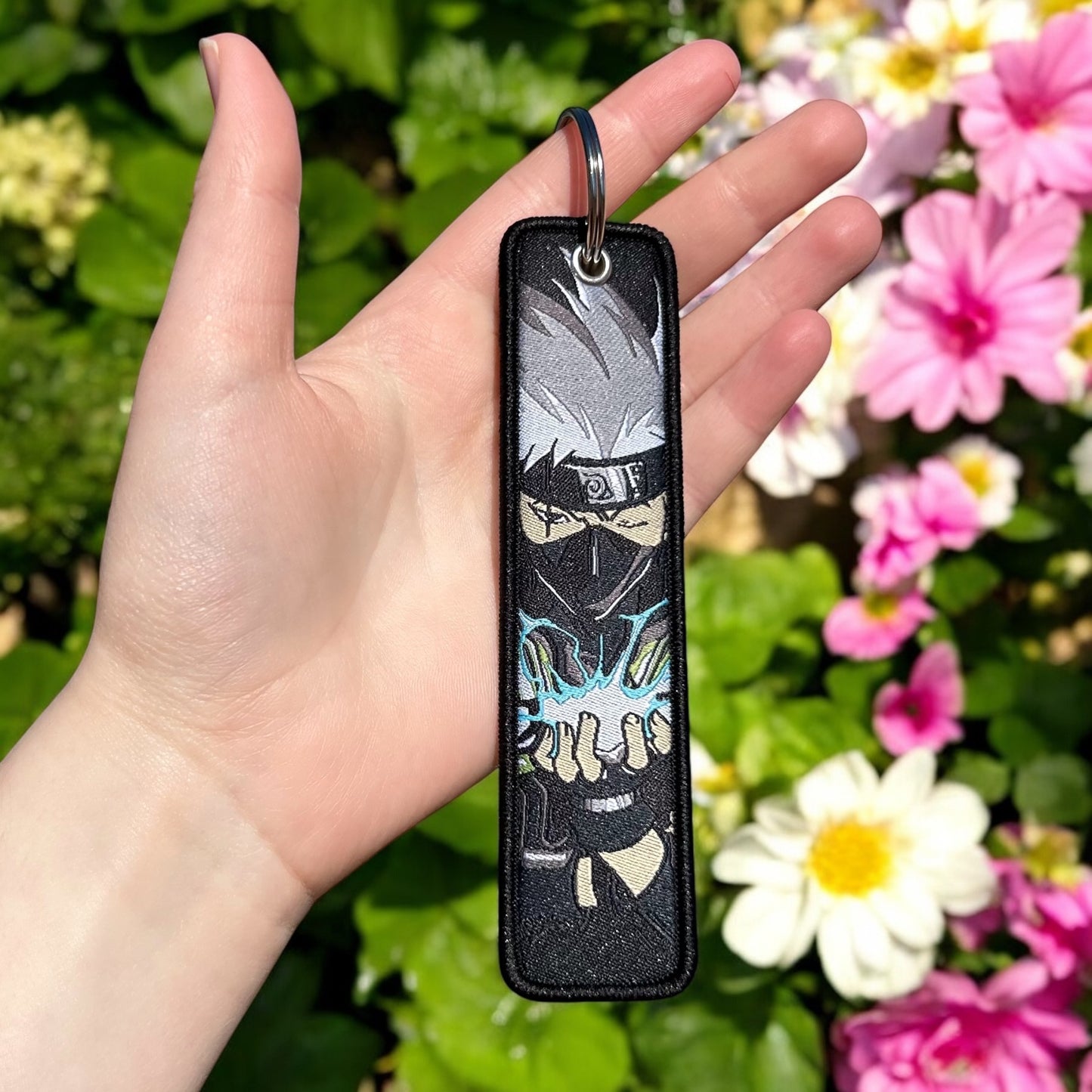 Silver Shadow Embroidered Keychain