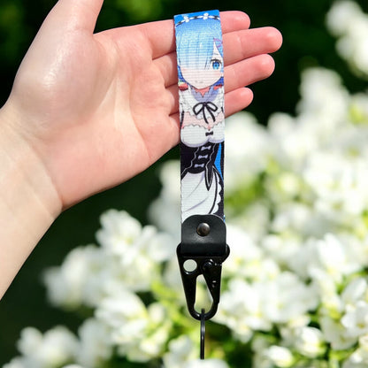 Blue Haired Maid Keychain Strap