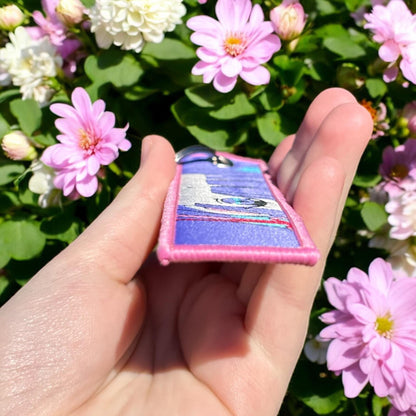 Twin Sister Maids Embroidered Keychain