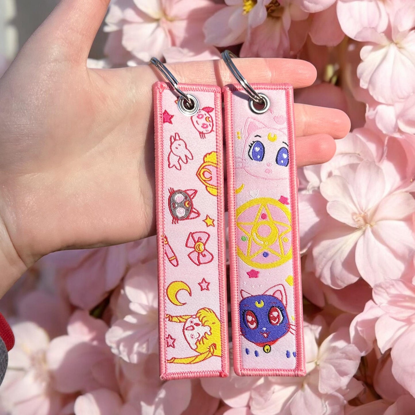 Dreamy Moon Guardian Embroidered Keychain