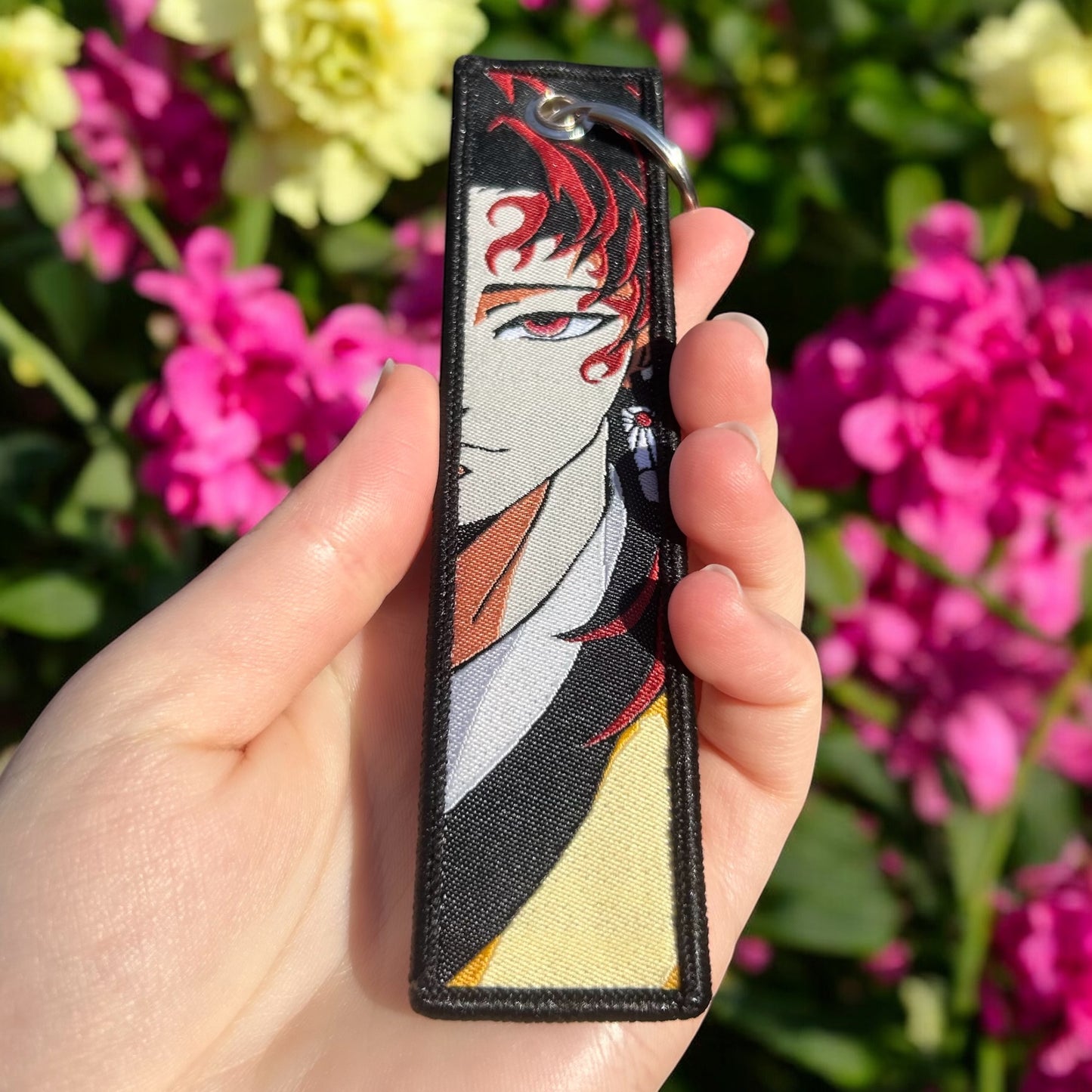 Divine Flame Embroidered Keychain