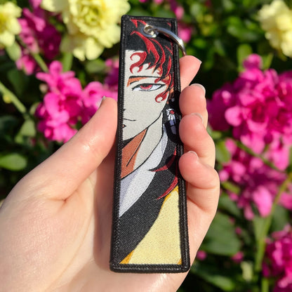 Divine Flame Embroidered Keychain