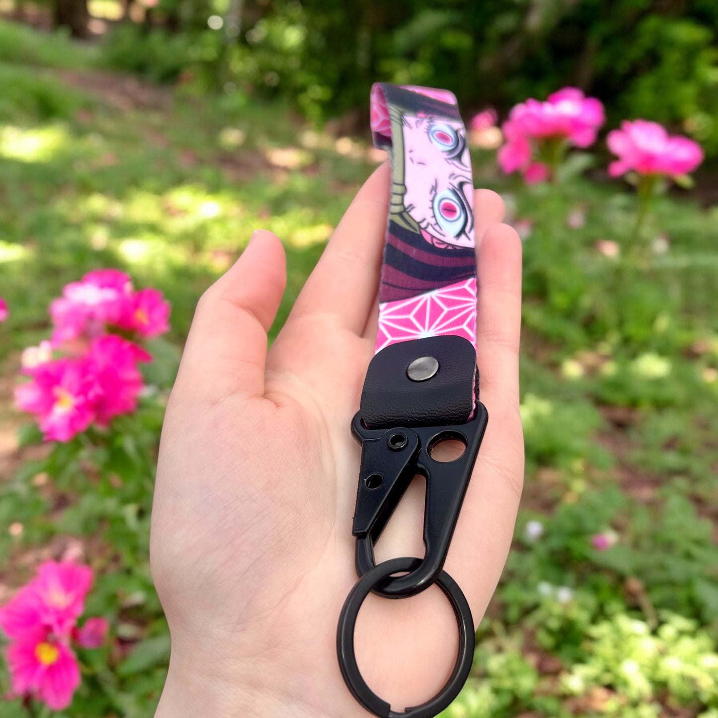 Pink Flame Keychain Strap