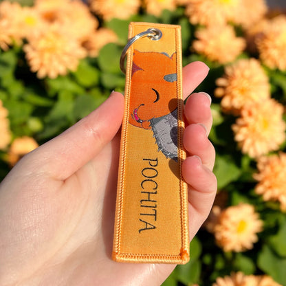 Devil’s Best Friend Embroidered Keychain