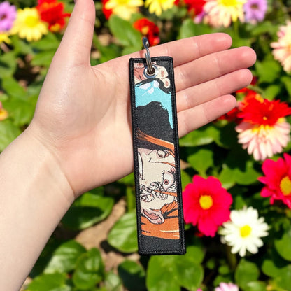 Fiery Sorceress Embroidered Keychain