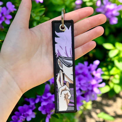 Blindfolded Hero Embroidered Keychain