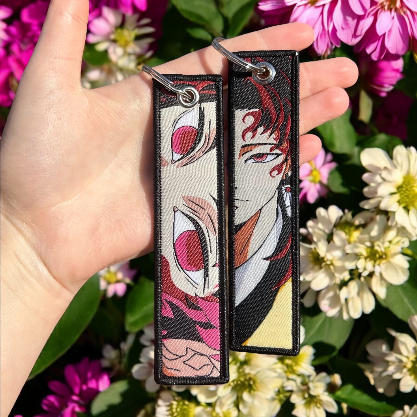 Divine Flame Embroidered Keychain