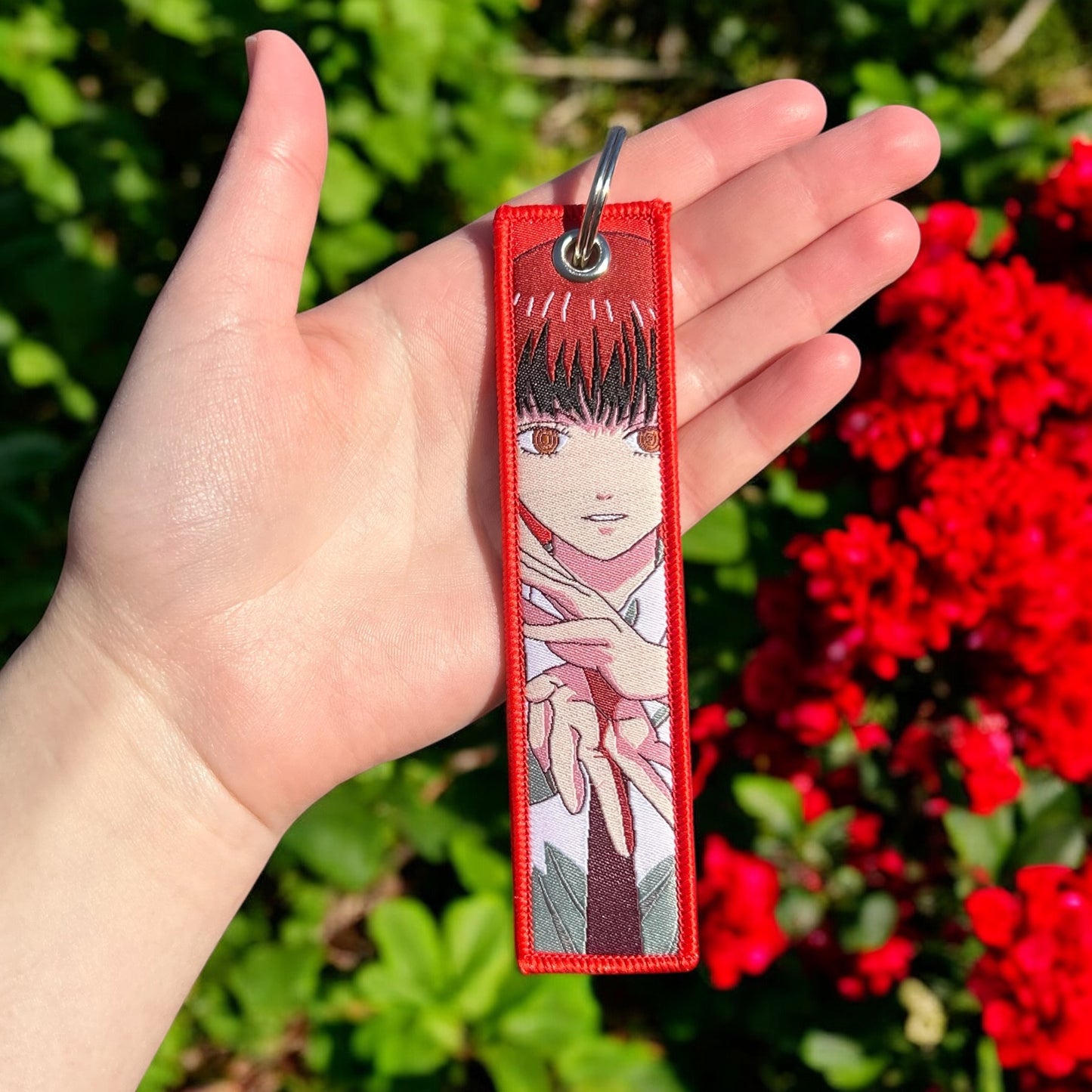 Crimson Control Embroidered Keychain
