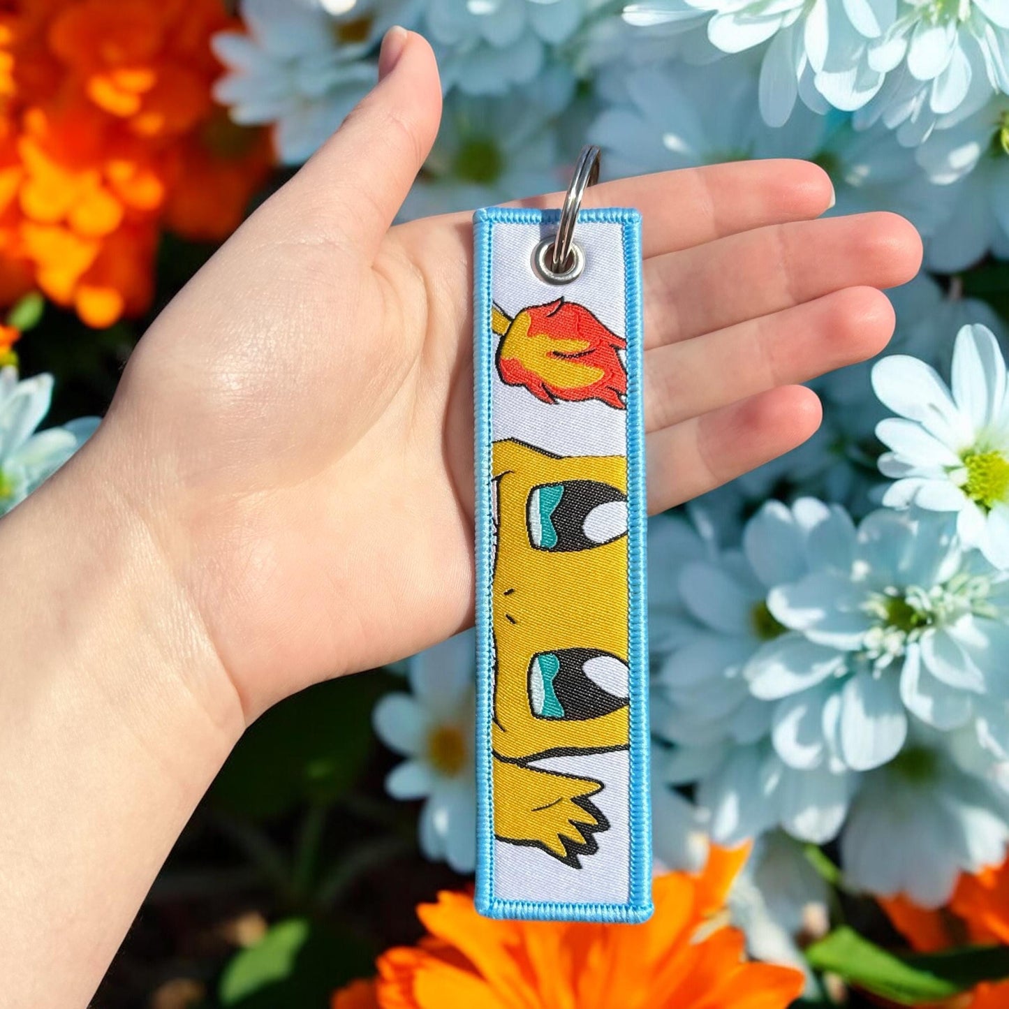 Fire & Water Duo Embroidered Keychain